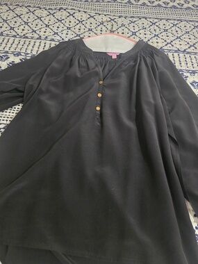 Lily Pulitzer Elsa Silk Top - Navy